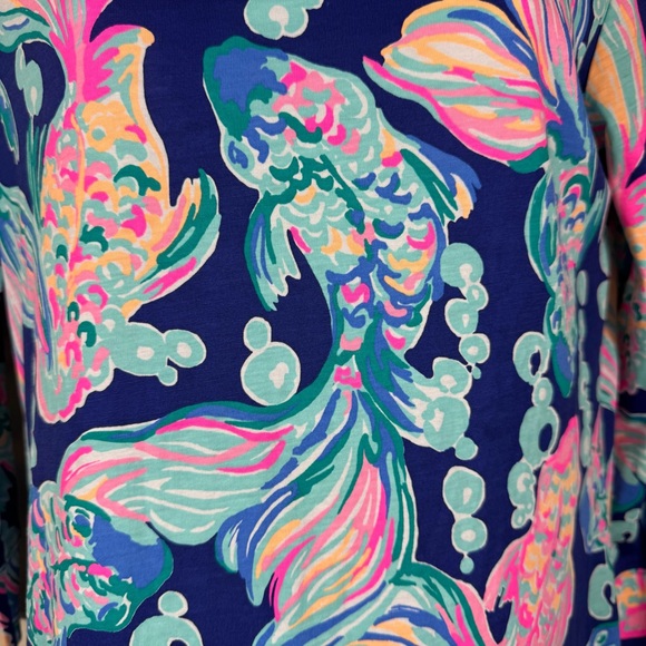 Lily Pulitzer Marlowe Going Coastal Pima Cotton Mini Dress S Blue Resort Beach - Picture 3 of 7